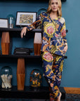 PIJAMA MAGNOLIA DARK AZUL 2PZ 100% COTTON
