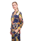 PIJAMA MAGNOLIA DARK AZUL 2PZ 100% COTTON