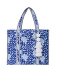 TOTEBAG LOTUS AZUL/BLANCO 100% COTTON
