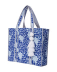 TOTEBAG LOTUS AZUL/BLANCO 100% COTTON