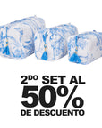 KIT DE COSMETIQUERAS 3 PIEZAS PARIS AZUL