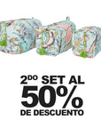 KIT DE COSMETIQUERAS 3 PIEZAS MARIGOLD MENTA