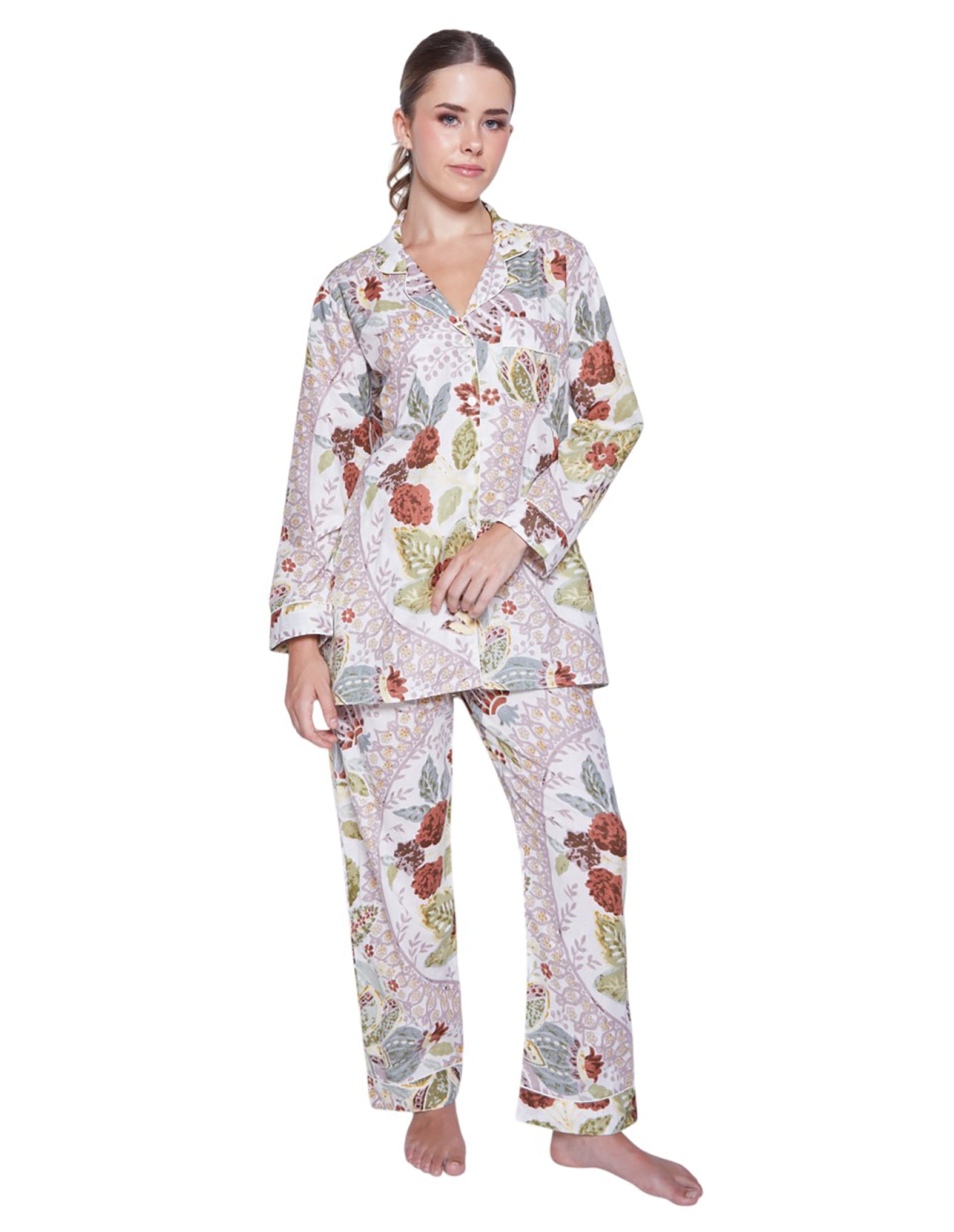 PIJAMA FOREST GREEN 2PZ 100% COTTON