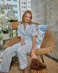 PIJAMA CLASSIC  BABY BLUE STRIPE SHORT SLEVE