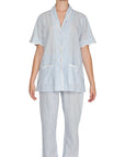 PIJAMA CLASSIC  BABY BLUE STRIPE SHORT SLEVE