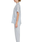 PIJAMA CLASSIC  BABY BLUE STRIPE SHORT SLEVE