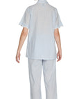 PIJAMA CLASSIC  BABY BLUE STRIPE SHORT SLEVE