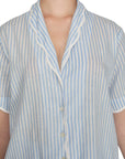 PIJAMA CLASSIC  BABY BLUE STRIPE SHORT SLEVE