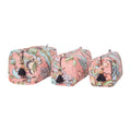 "PEONY APRICOT" SET OF 3 COSMETIC BAGS