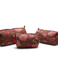 KIT DE COSMETIQUERAS FEUILLES ROUGE 3 PIEZAS