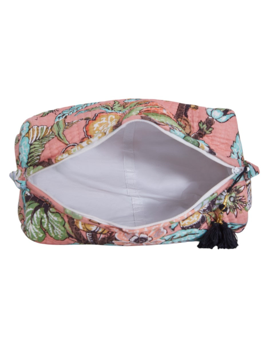 "PEONY APRICOT" SET OF 3 COSMETIC BAGS
