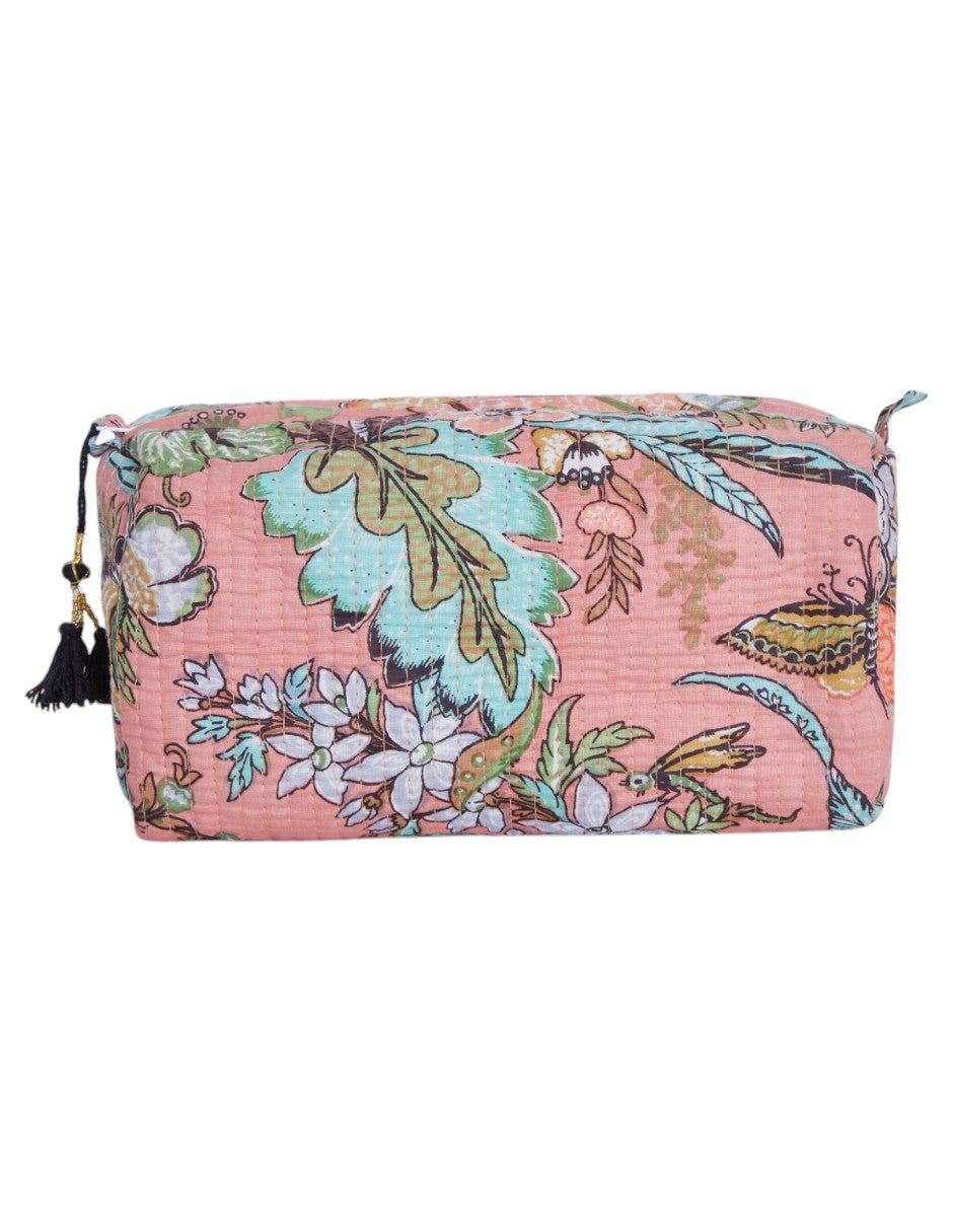 "PEONY APRICOT" SET OF 3 COSMETIC BAGS
