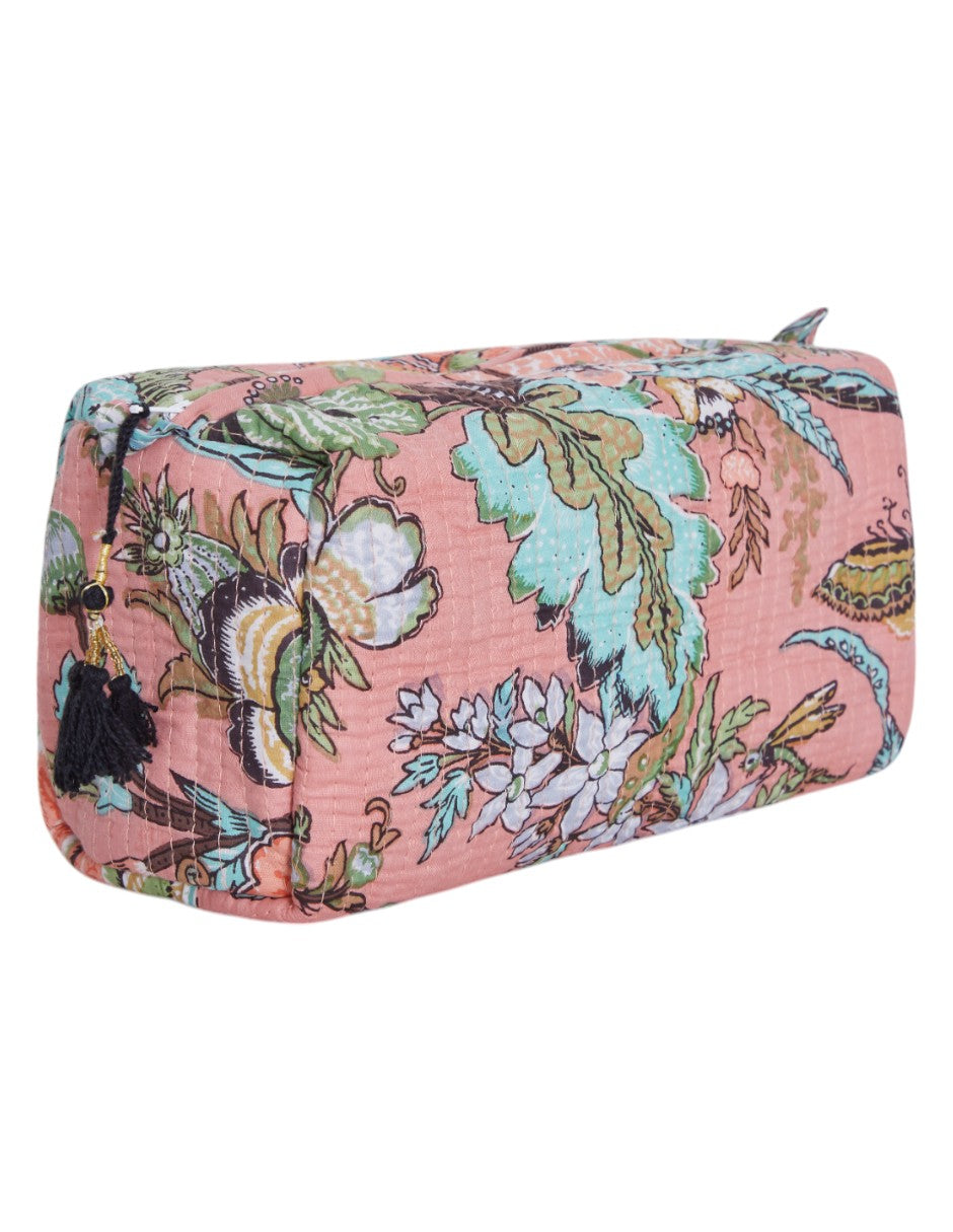 "PEONY APRICOT" SET OF 3 COSMETIC BAGS