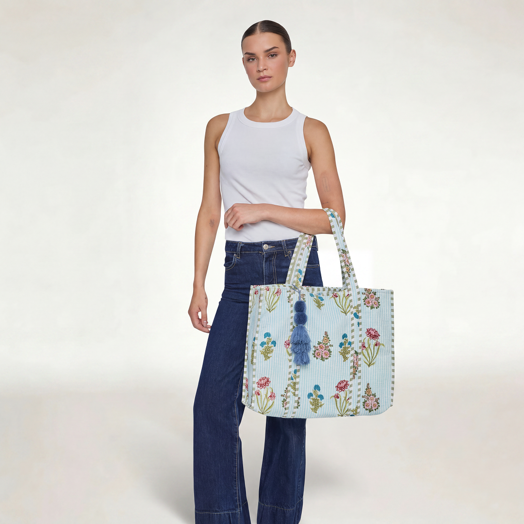 "BLUE BELL GARDEN" TOTE BAG