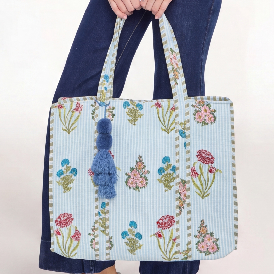 "BLUE BELL GARDEN" TOTE BAG