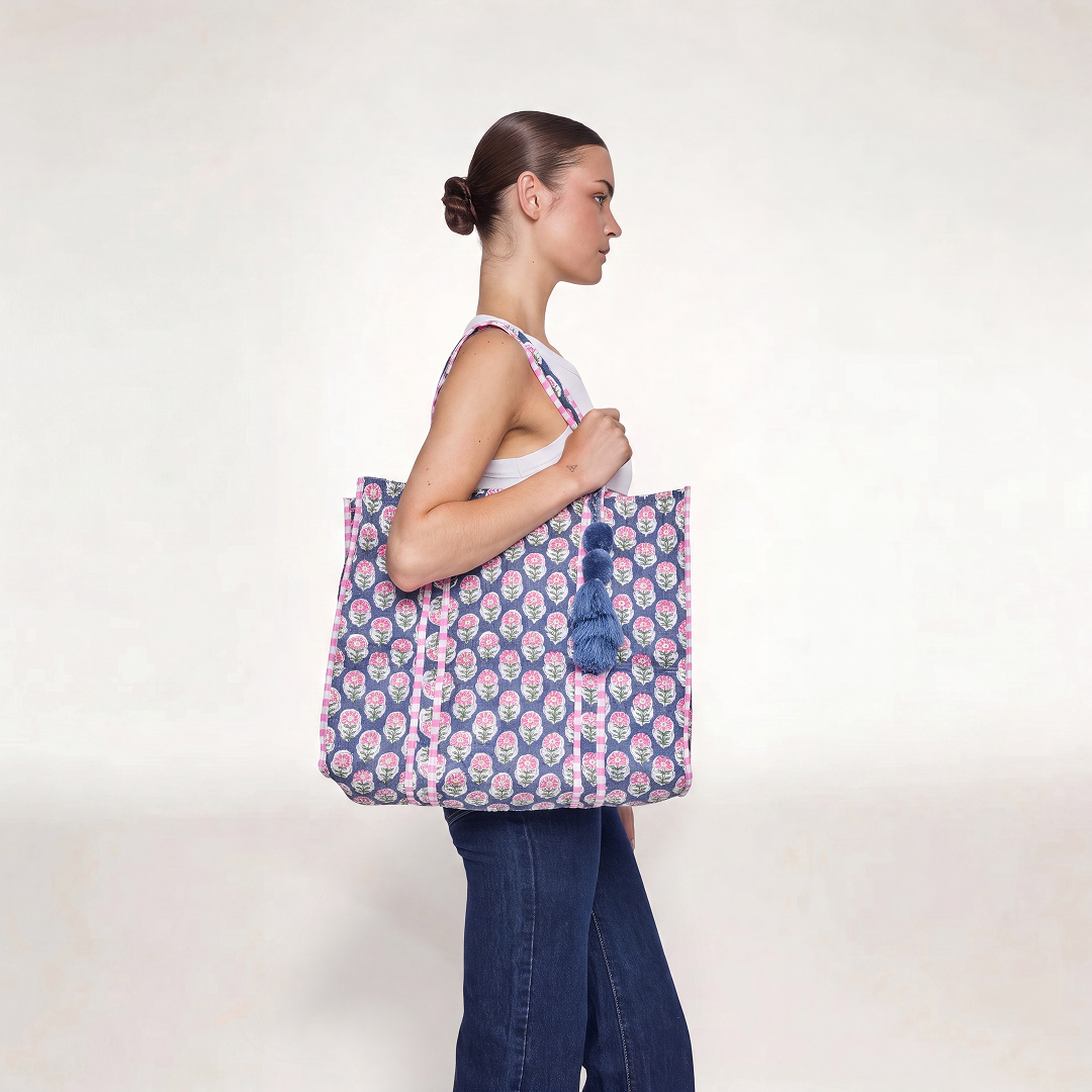 TOTE BAG "INDIGO BLOSSOM"