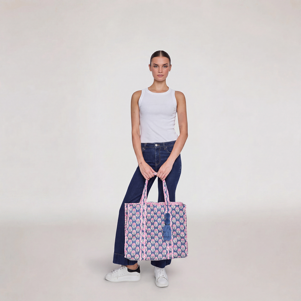 TOTE BAG "INDIGO BLOSSOM"