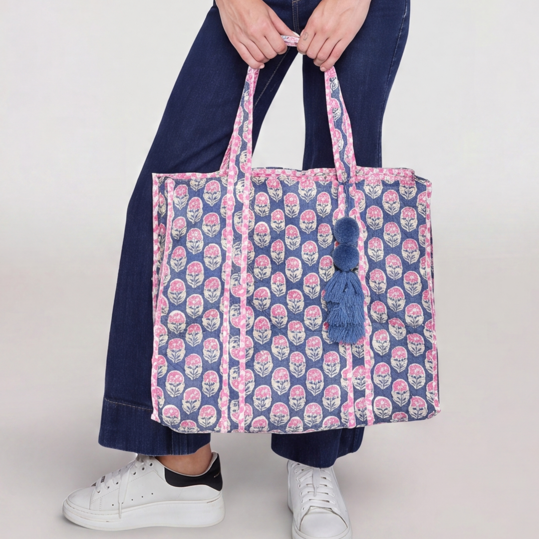 TOTE BAG "INDIGO BLOSSOM"