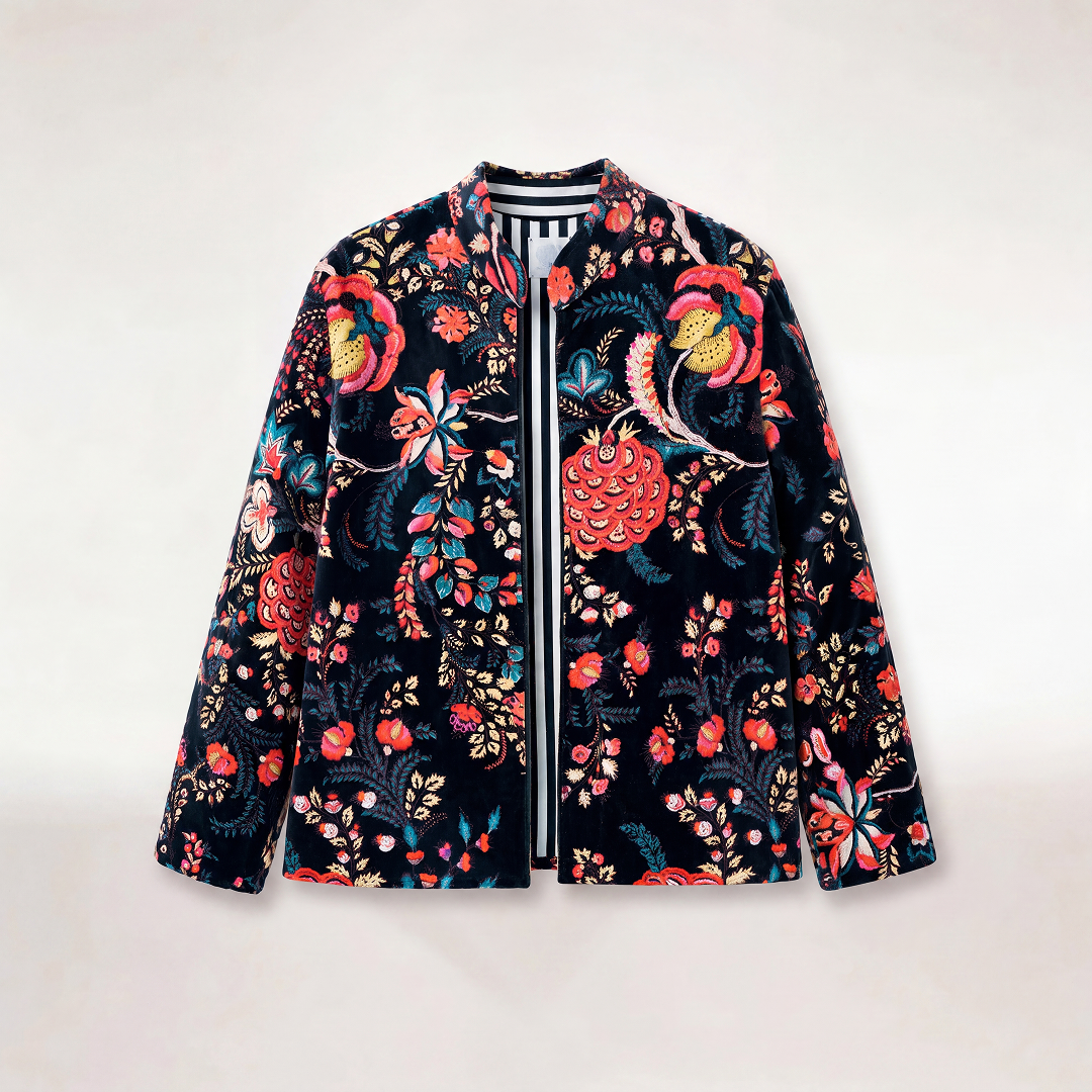 "BOHEMIAN GARDEN BLACK" VELVET JACKET