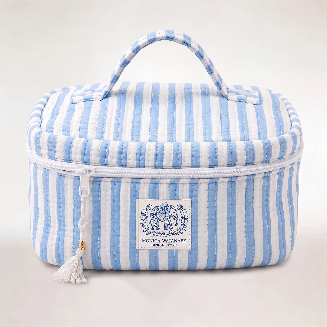 "BLUE STRIPES" COSMETIC POUCH