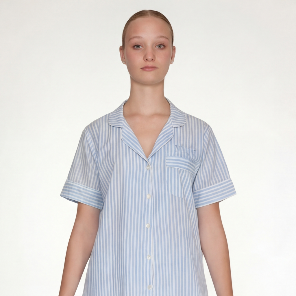 PIJAMA "CLASSIC STRIPE BLUE" CON SHORT