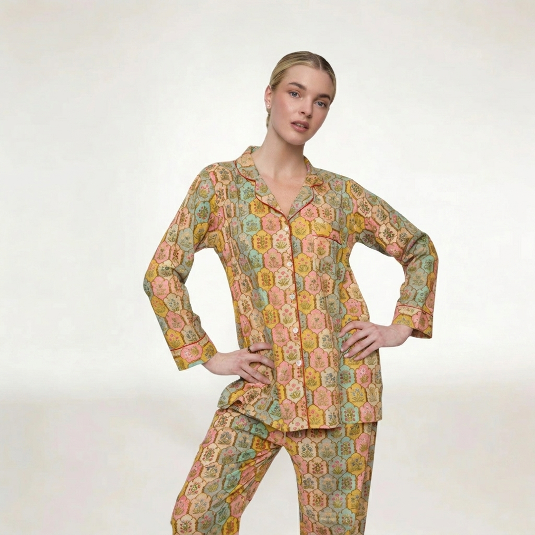 PIJAMA   PASTEL BLOOM  GARDEN CON PANTALON