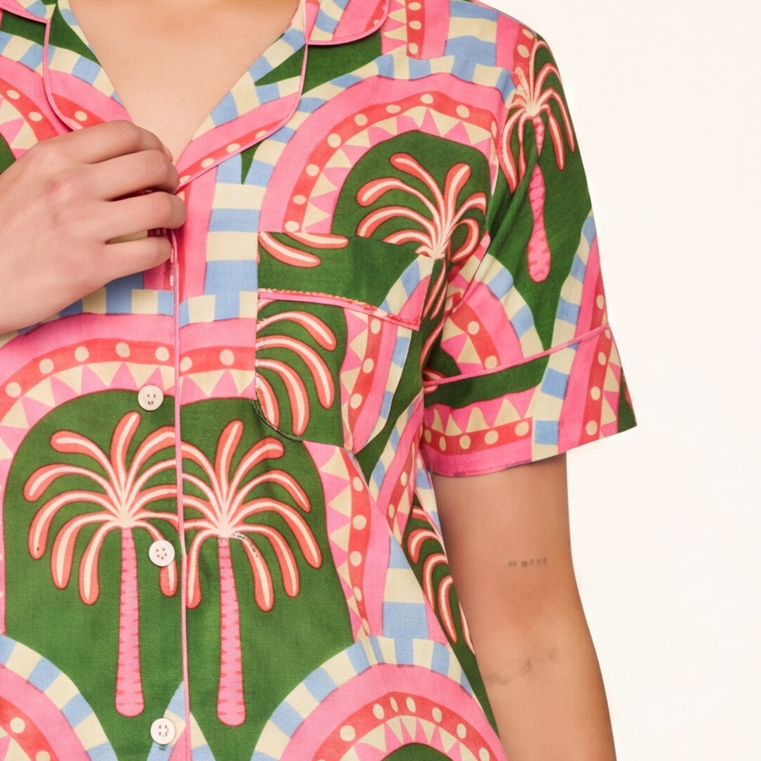 "THE PALMS" PAJAMA WITH SHORTS