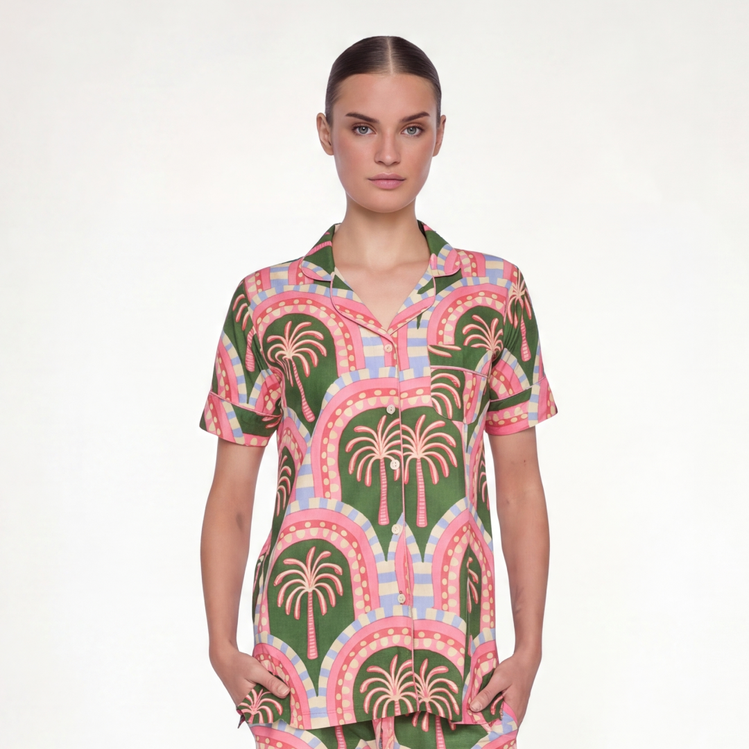 "THE PALMS" PAJAMA WITH SHORTS