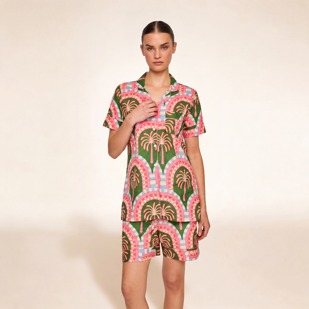 "THE PALMS" PAJAMA WITH SHORTS
