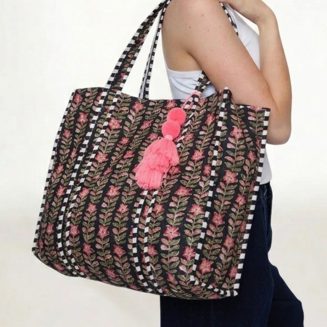 TOTE BAG "NOIR GARDEN"