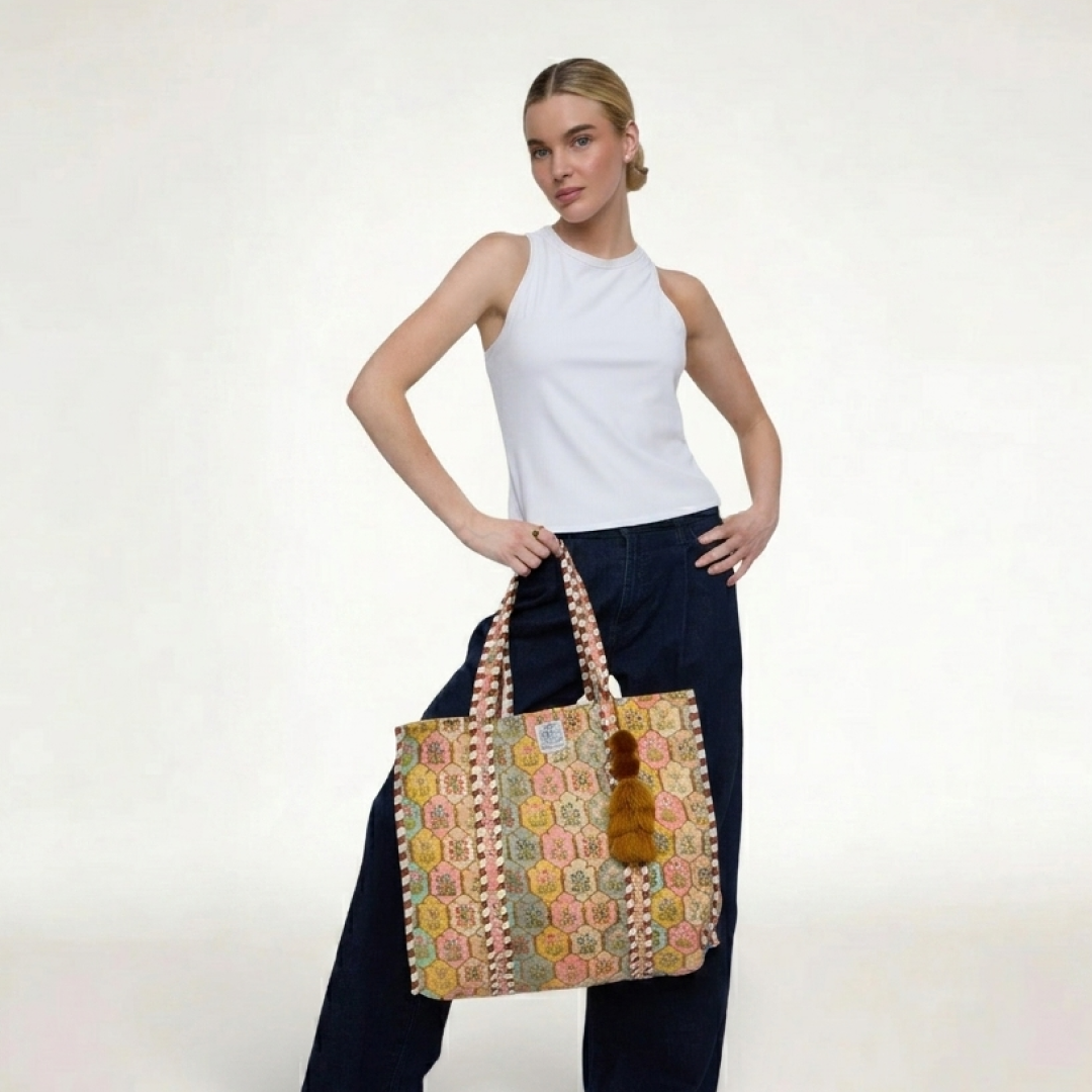 TOTE BAG PASTEL BLOOM GARDEN