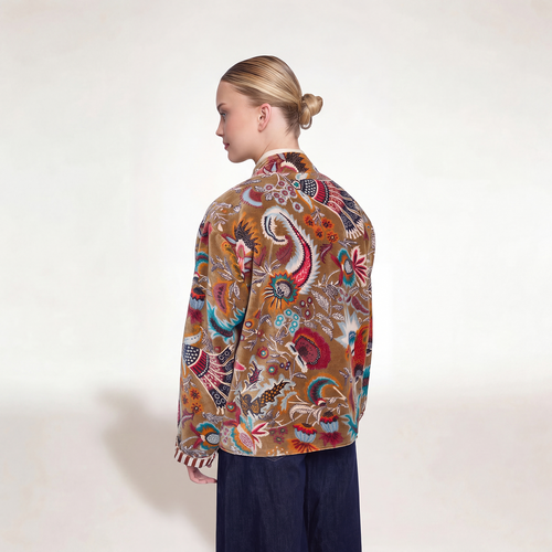 "BOHEMIAN GARDEN BROWN" VELVET JACKET